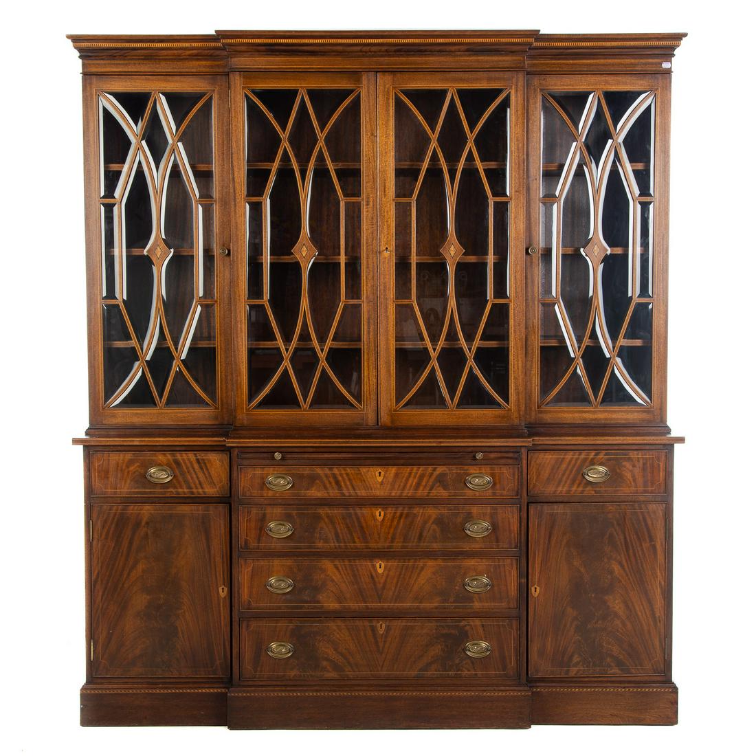 Potthast Brothers Mahogany Inlaid Breakfront (1 of 7)