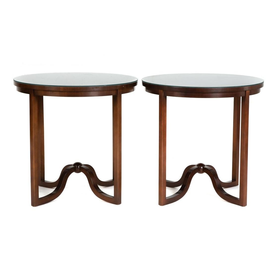 Pair of Baker Mahogany Round Occasional Tables (1 of 5)