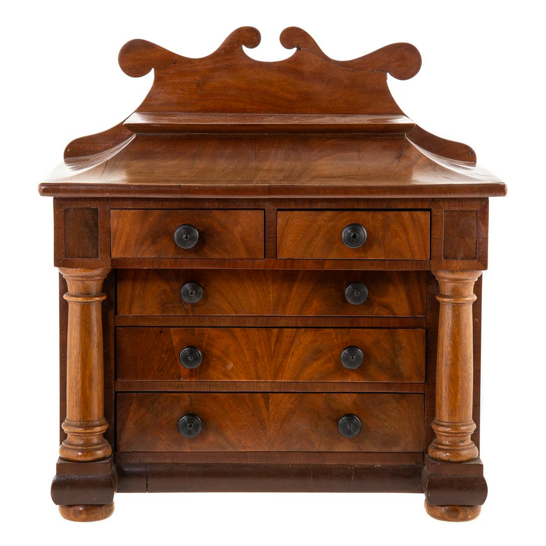 Miniature Empire Mahogany Chest of Drawers (1 of 4)