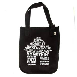 Mark Bradford. Signed Black Museum Tote: (American, b. 1961). Fabric tote, 2018, from the Baltimore Museum of Art, signed "Mark Bradford" inside edge, approximately 14 1/2 x 12 1/4 in. Private collection, Baltimore, MD.