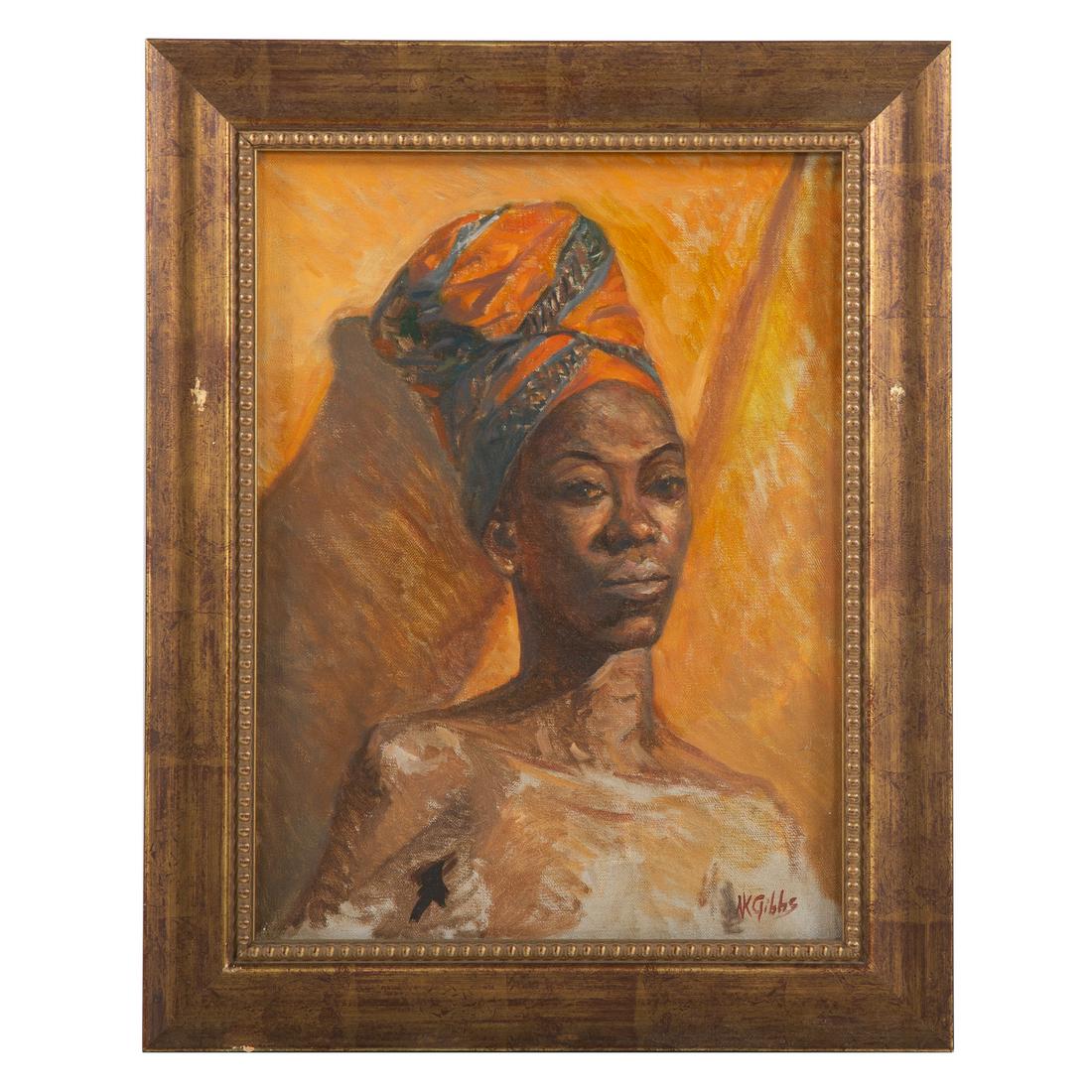 Nathaniel K. Gibbs. Portrait of a Woman, oil (1 of 4)
