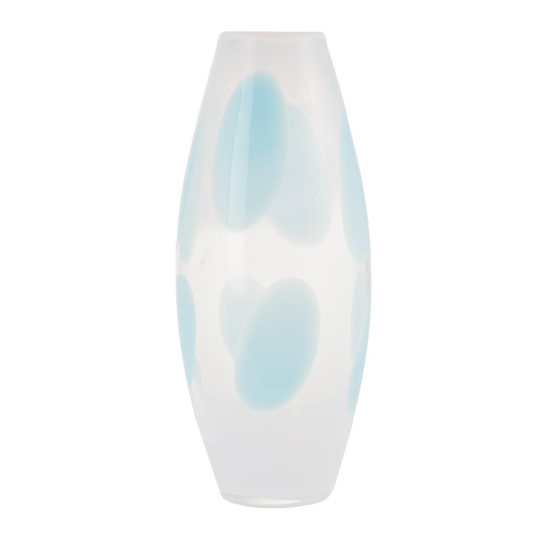 Jeff Zimmerman for Tiffany Cased Glass Vase: (American, b. 1968). Cased glass vase with oil spot decoration, inscribed "Jeff Zimmerman for Tiffany & Co.," 11 1/2 in. H.