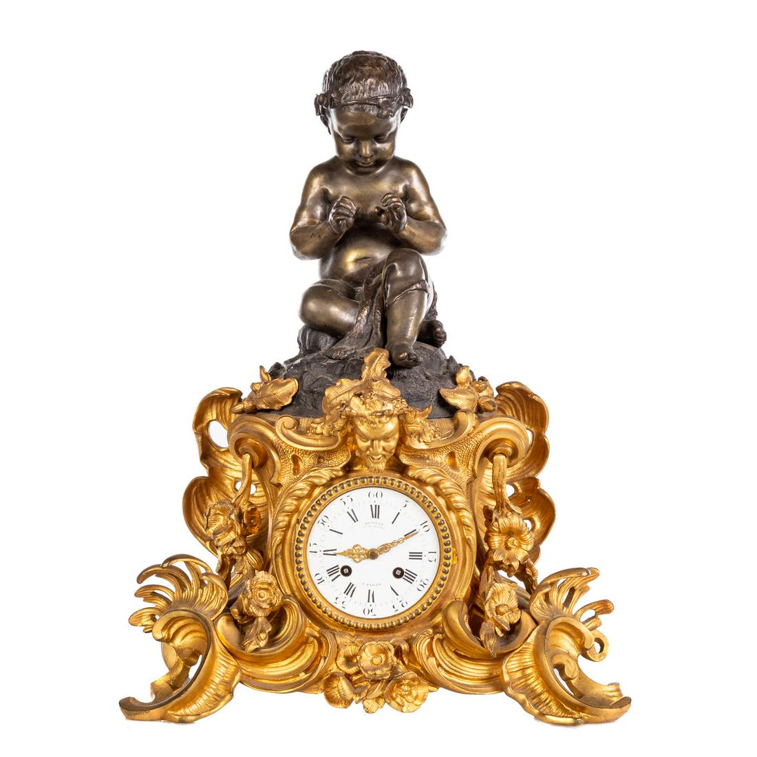 Napoleon III Bronze Figural Mantel Clock, Deniere (1 of 11)