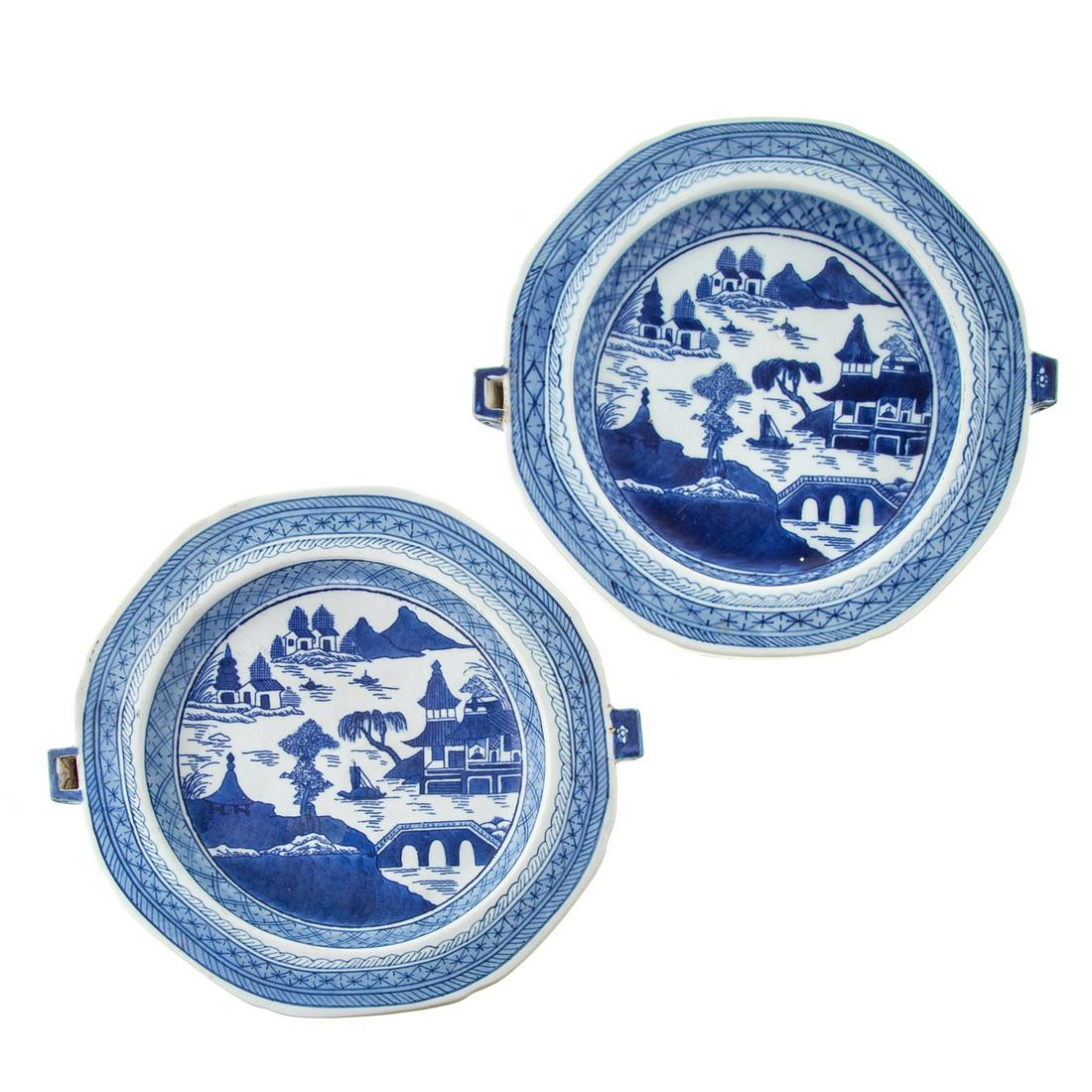 Pair of Diana Cargo Canton Hot Water Plates (1 of 10)