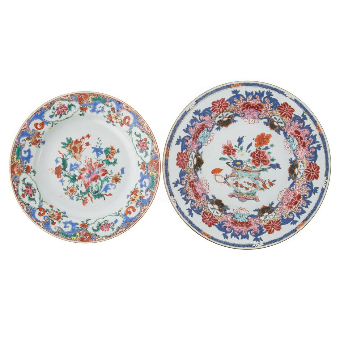 Two Chinese Export Famille Rose Plates (1 of 4)