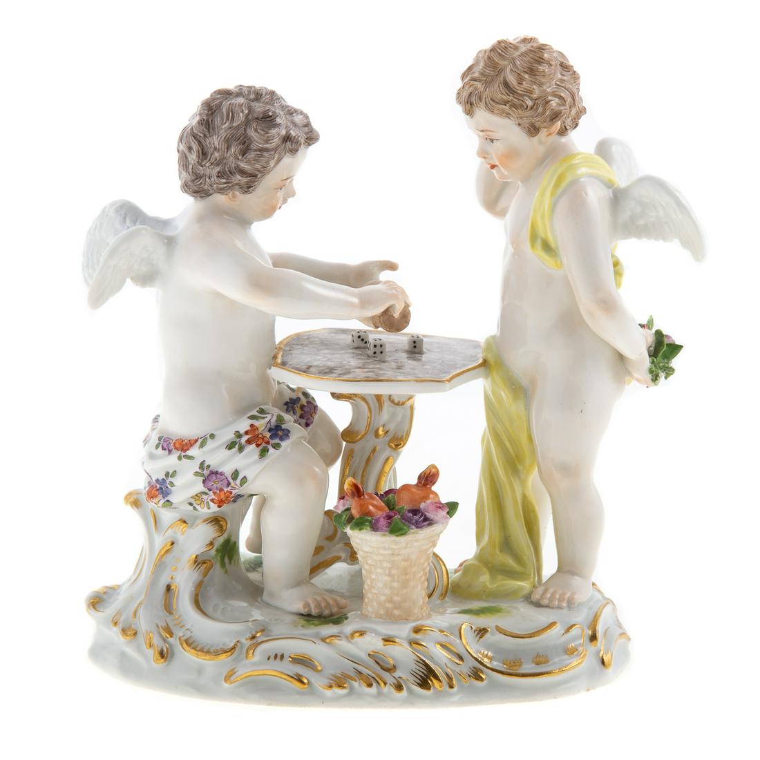 Meissen Porcelain Putti Craps Game Figural Group (1 of 4)