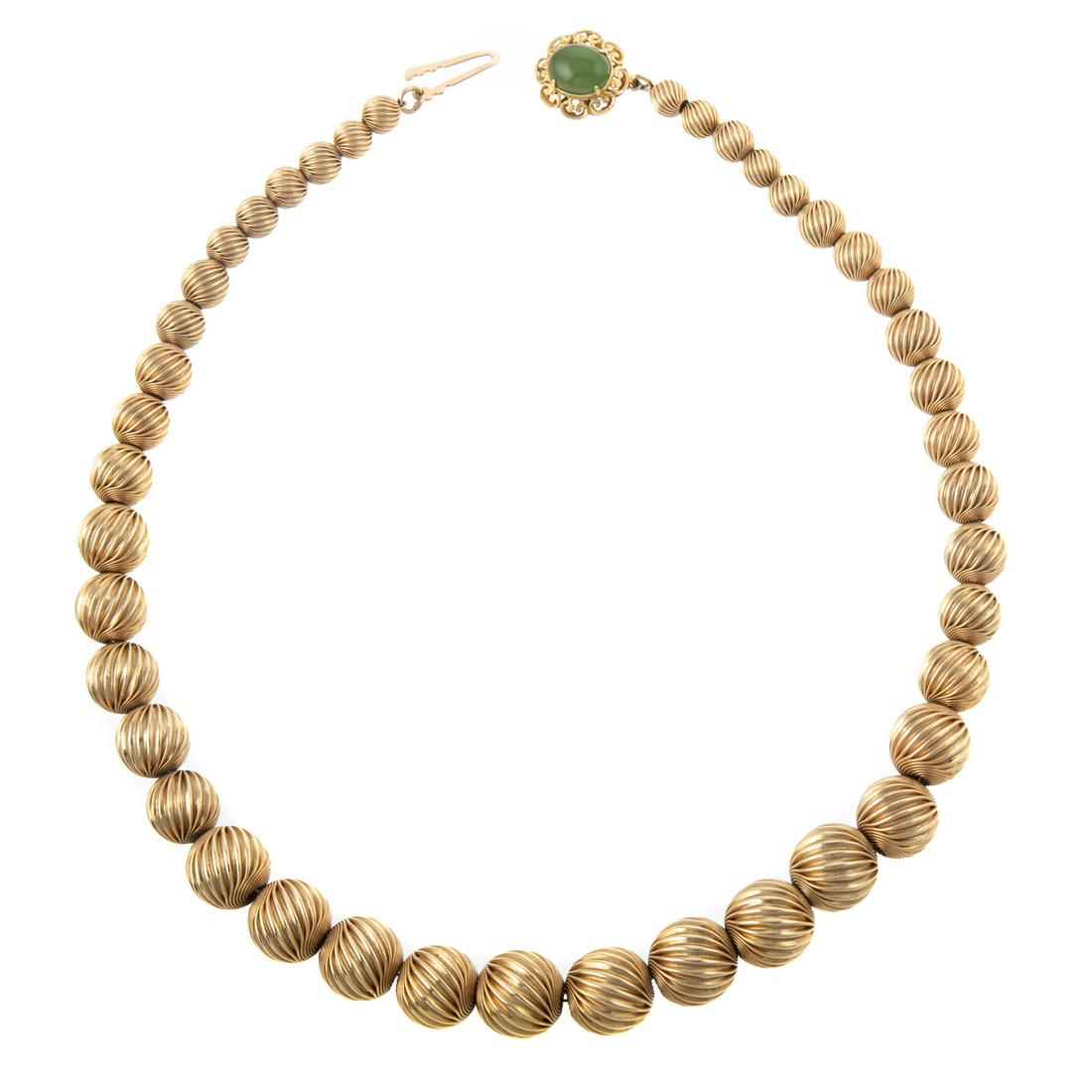 A 14K Twisted Bead Necklace with 18K Clasp (1 of 4)