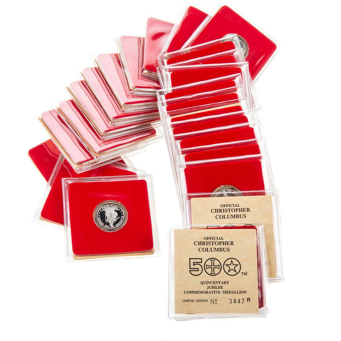 49- 1/4 Oz Silver Columbus 500th Jubilee Medallion (1 of 5)