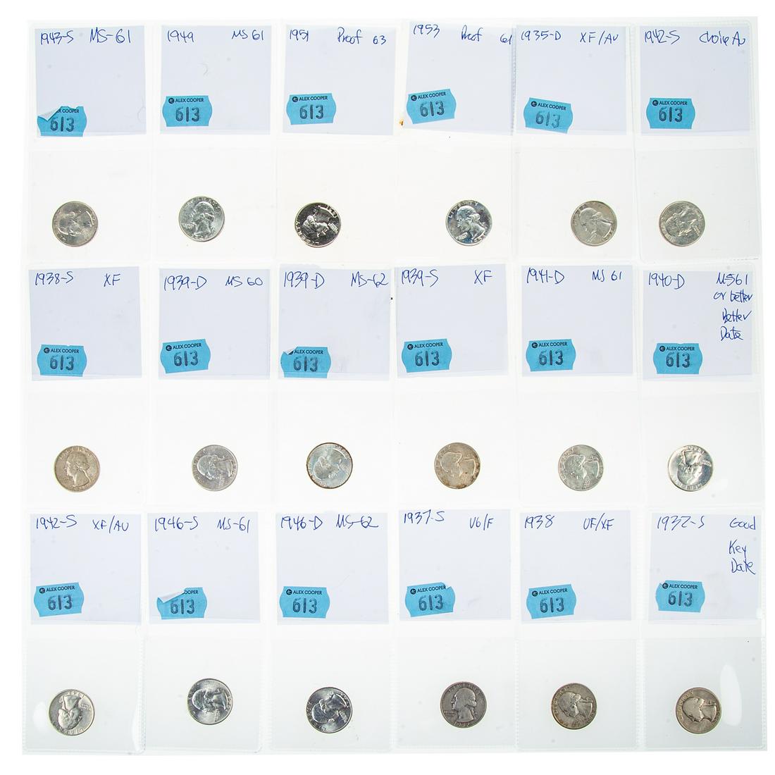 Nice Washington Quarter Group: 32-S to 51/53 Proof (1 of 6)