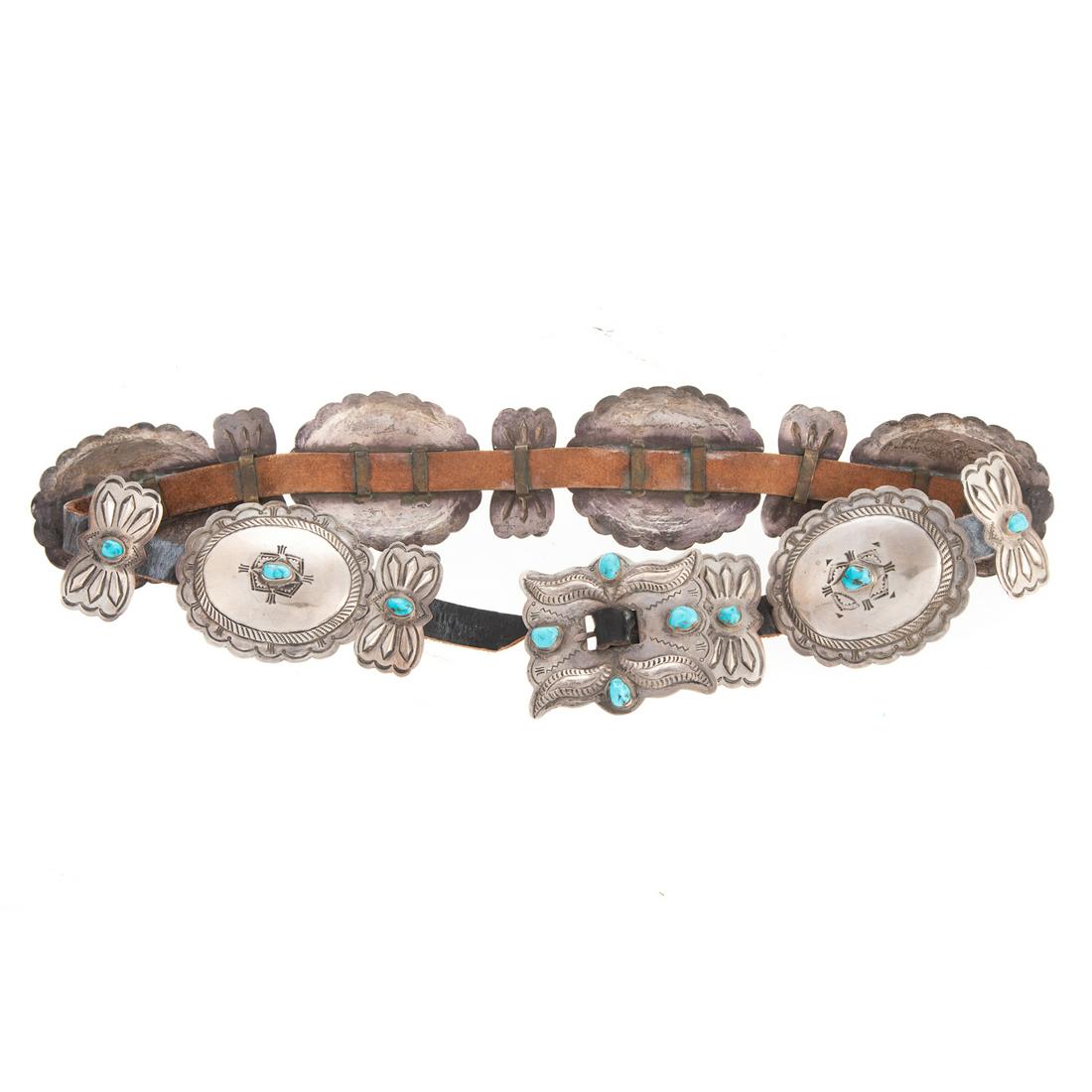 A Vintage Navajo Sterling Silver Concho Belt (1 of 4)