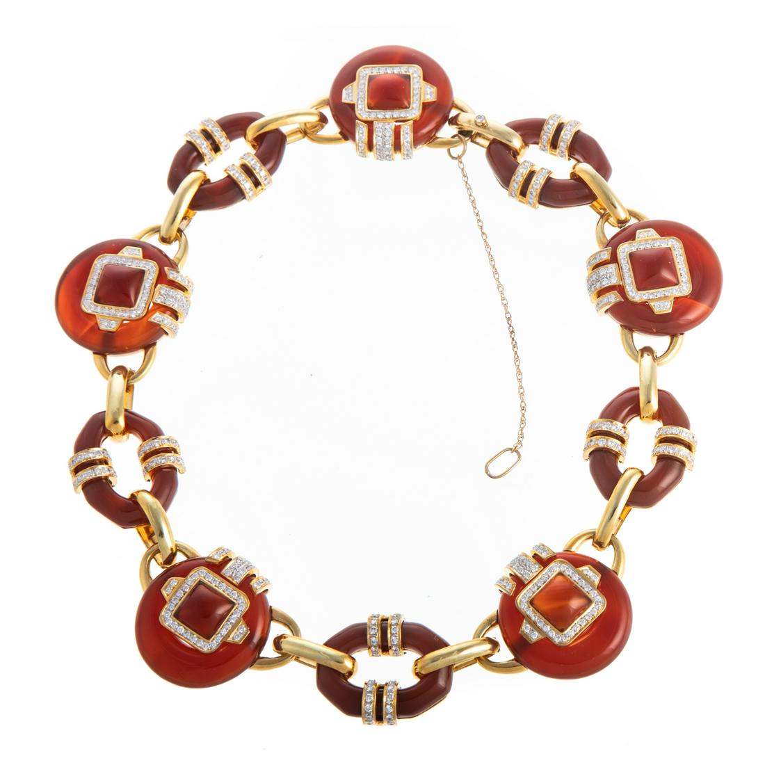 An Important 18K Carnelian & Diamond Necklace (1 of 6)