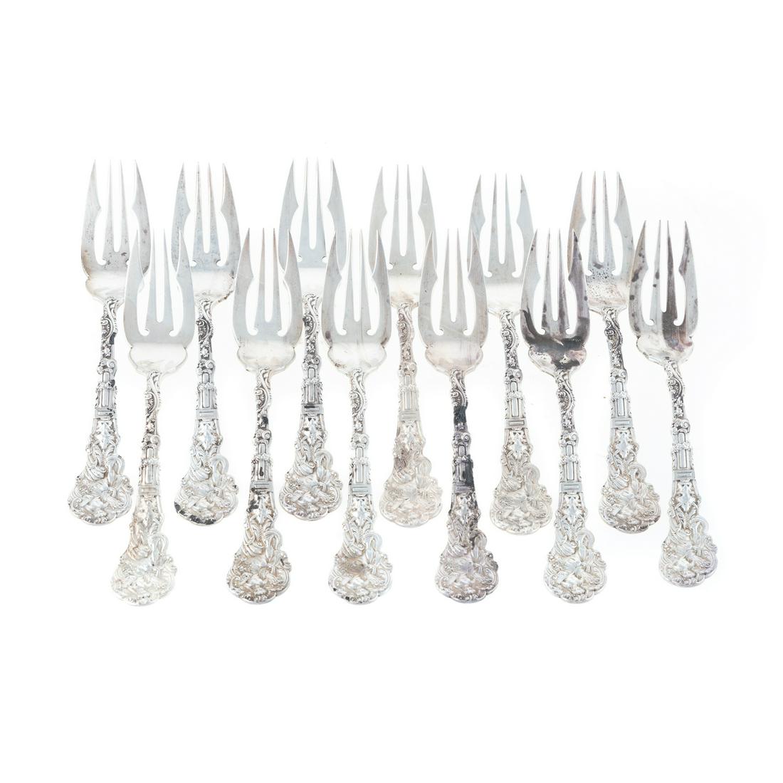 Twelve Gorham Sterling "Versailles" Salad Forks (1 of 3)