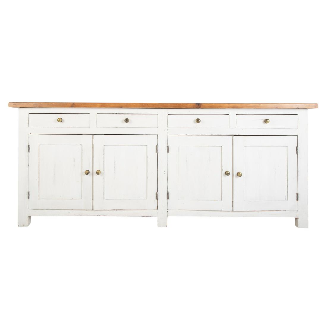 Contemporary Painted Wood Credenza: Having four drawers and four paneled doors. 35 in. H., 87 in. L., 24 in. D.Matt Stover, former American football placekicker and two-time Super Bowl champion, primarily with the Baltimore Ravens, 1996