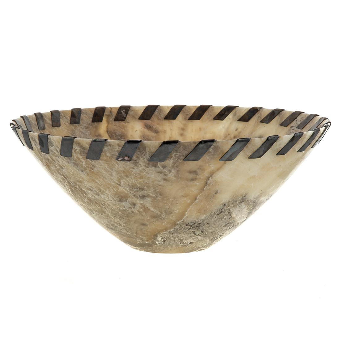 John Hardy Silver Mounted Alabaster Bowl (1 of 4)