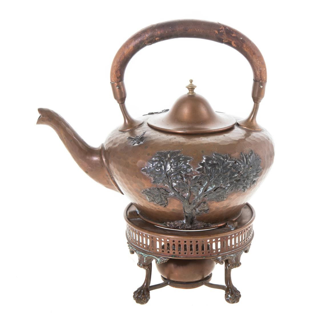 Gorham Mixed Metal Tea Kettle & Stand (1 of 11)