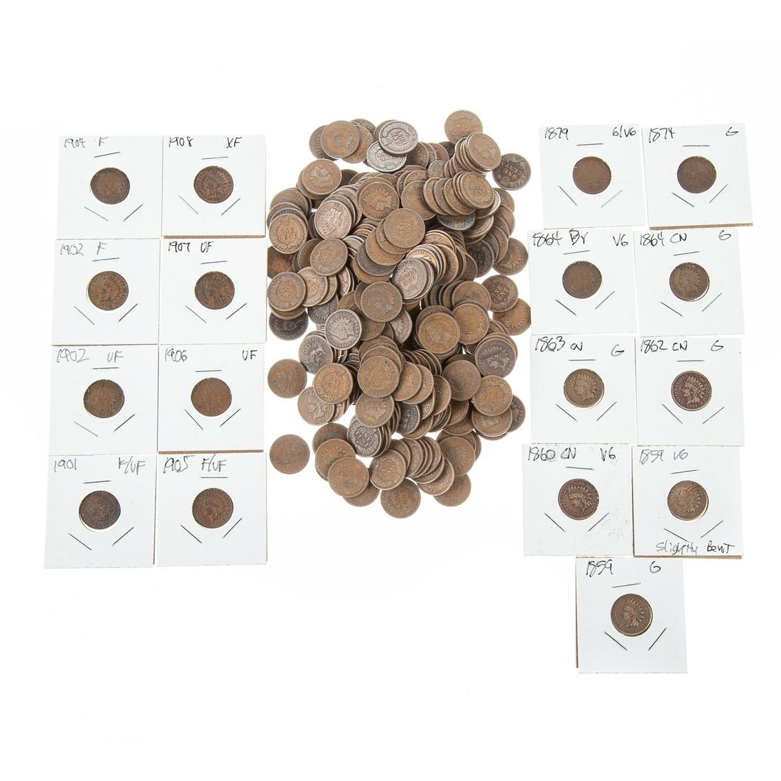 291 Indian Cents & 16 Better Ones (1 of 8)