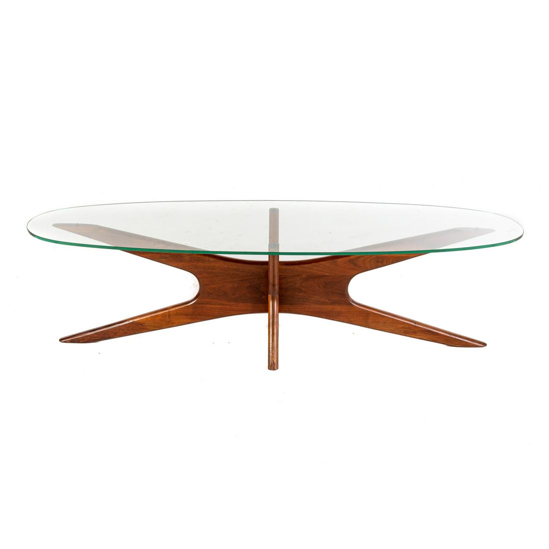 Danish Modern Teak Wood & Glass Coffee Table (1 of 2)