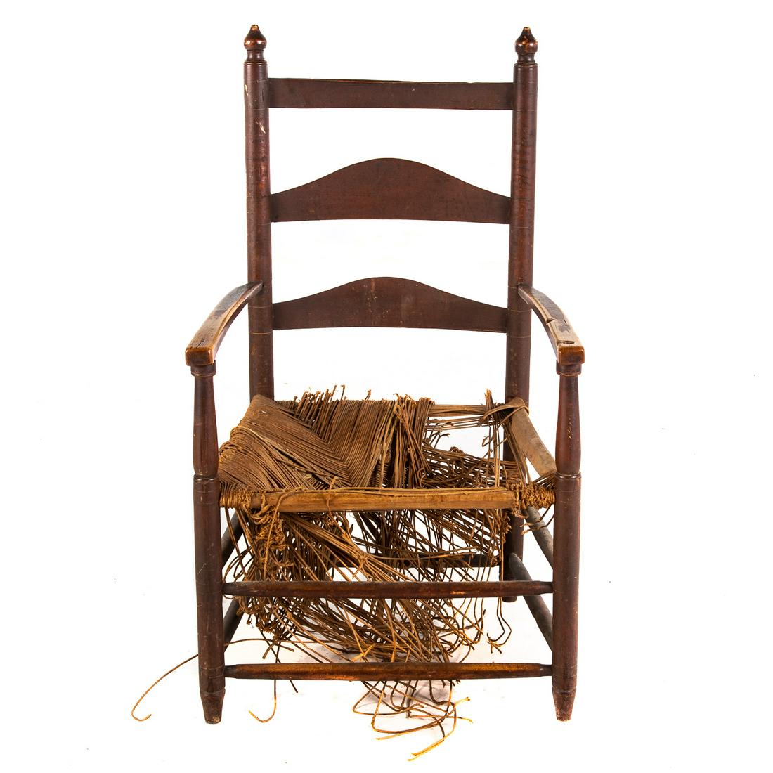 American Vernacular Maple Arm Chair: 18th century; 42 in. H., 24 in. W., 19 in. D. Chair was owned by Augustus Warfield.