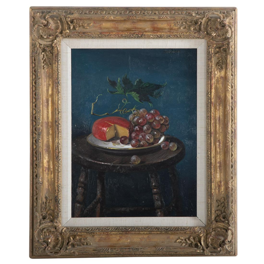 Joseph Sheppard. "Still Life with Grapes," oil (1 of 3)