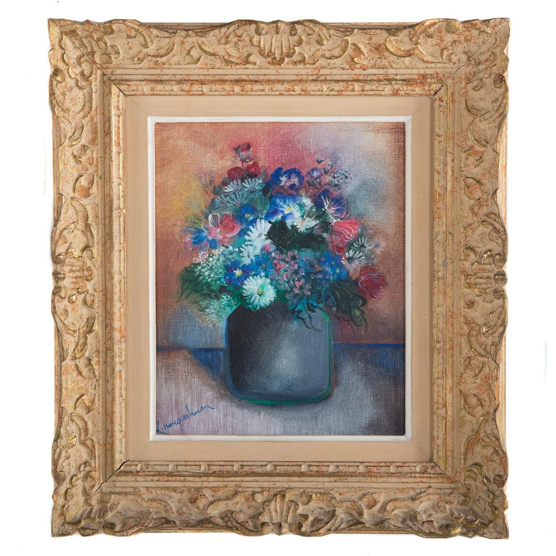 French School. Still Life with Flowers, oil (1 of 3)