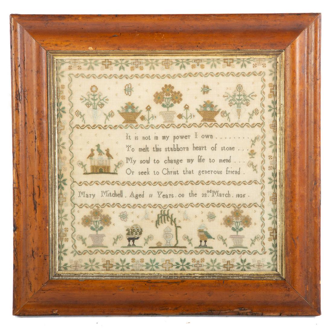 19th century American Needlework Sampler (1 of 4)