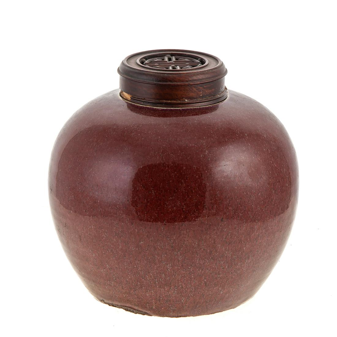 Chinese Sang de Boeuf Jar: 19th century; 7 in. H. From the Estate of Philip S. Dubey.