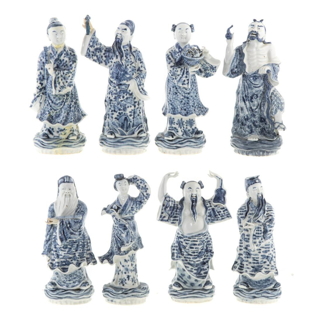Eight Chinese Blue/White Immortal Figures (1 of 13)