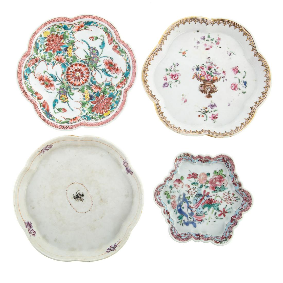 Four Chinese Export Porcelain Teapot Stands (1 of 6)