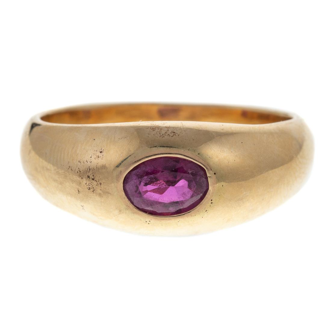 A Gypsy-Set Ruby Ring in 14K (1 of 4)
