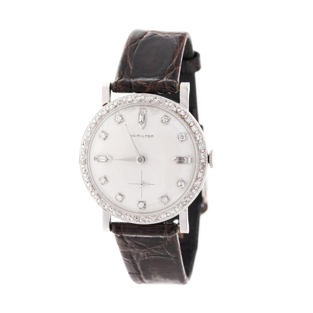 A Rare Art Deco Hamilton Diamond Wrist Watch (1 of 6)
