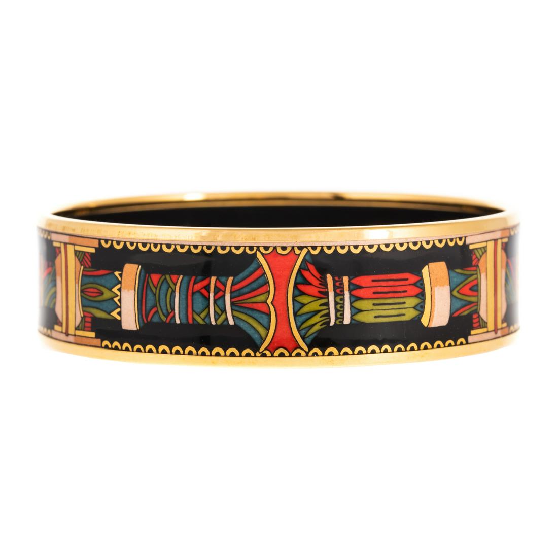 An Hermes "Pilar" Motif Enamel MM Bangle Bracelet (1 of 4)