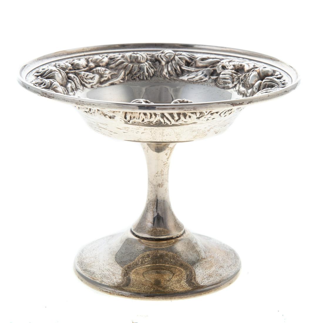 Stieff Sterling Repousse Pedestal Dish (1 of 4)
