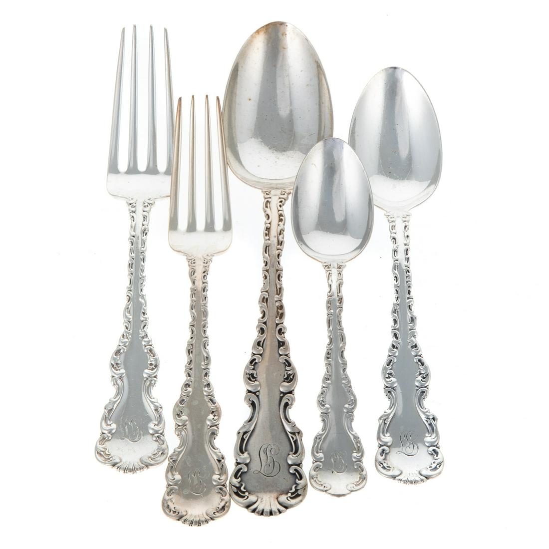 Whiting Mfg. Co. Sterling "Louis XV" Flatware Service (1 of 4)