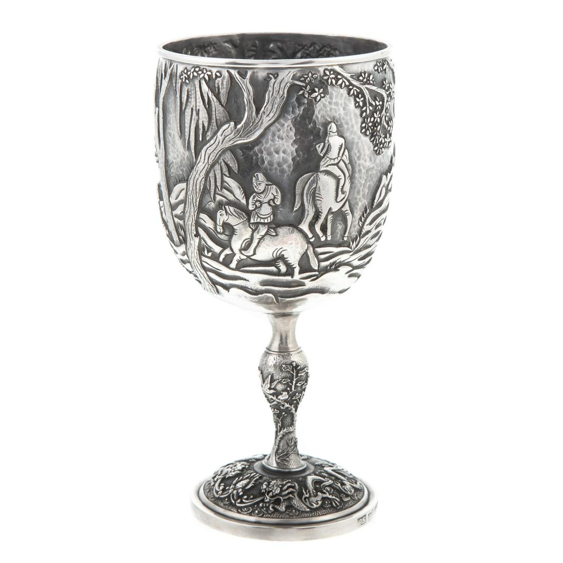 Chinese Export Sterling Silver Goblet (1 of 7)