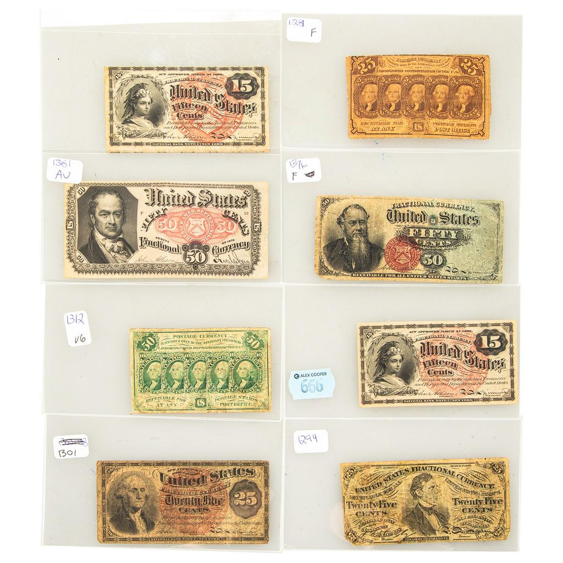 Eight Fractional Notes, 15 to 50 Cents (1 of 8)