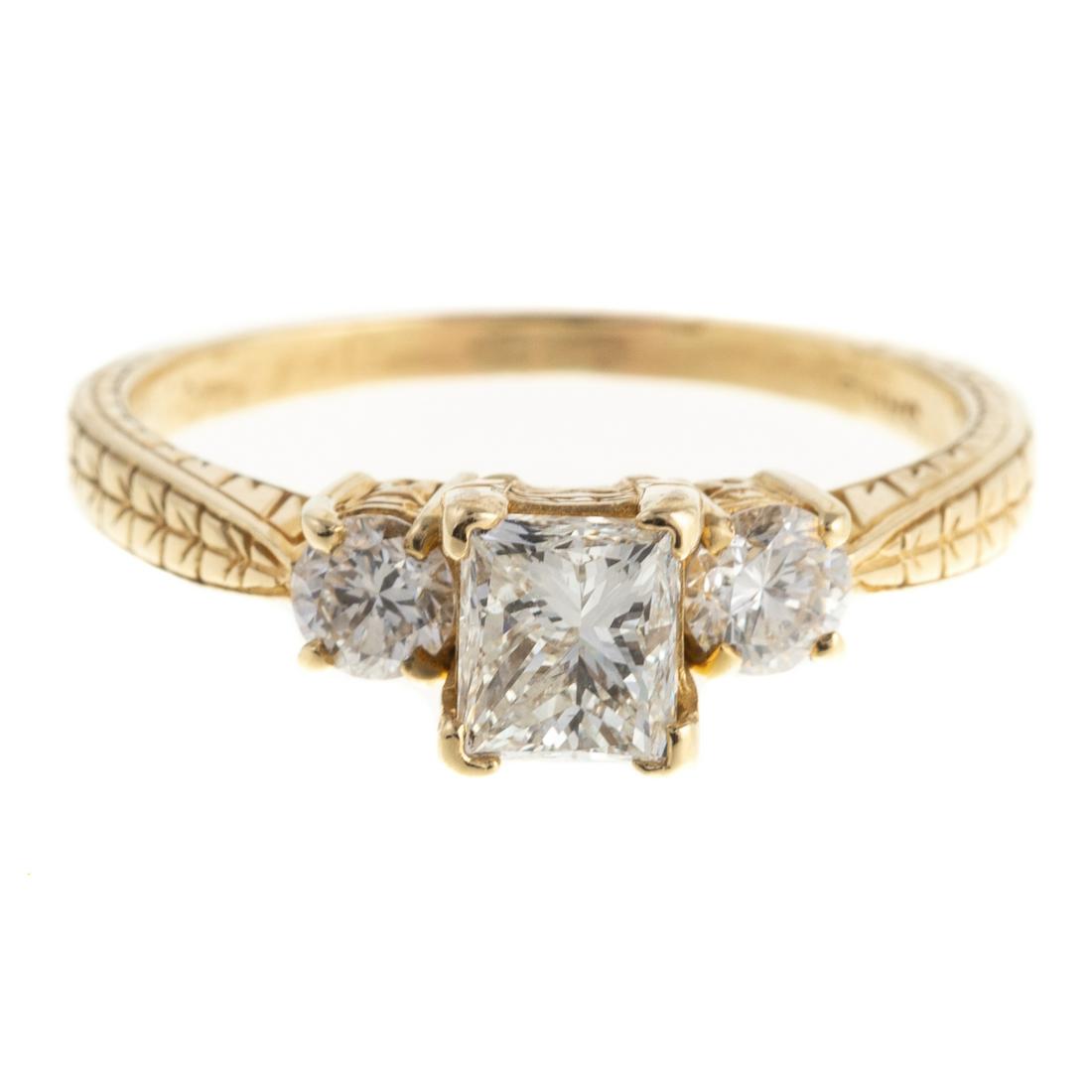 A Diamond Engagement Ring in 18K Yellow Gold (1 of 6)
