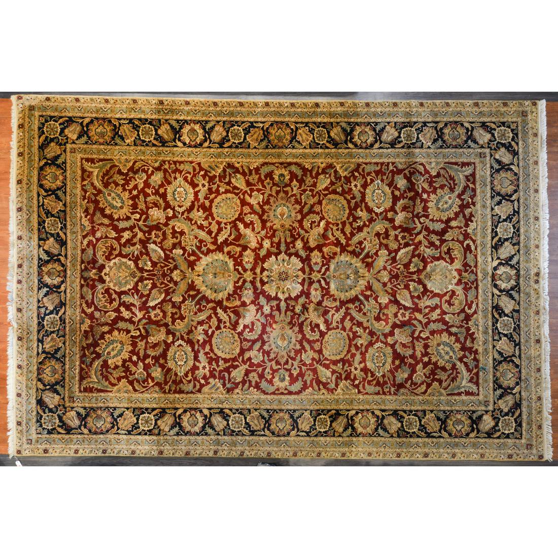 Indo Agra Carpet, India, 12 x 18.4: Modern; hand-knotted, wool pile.
