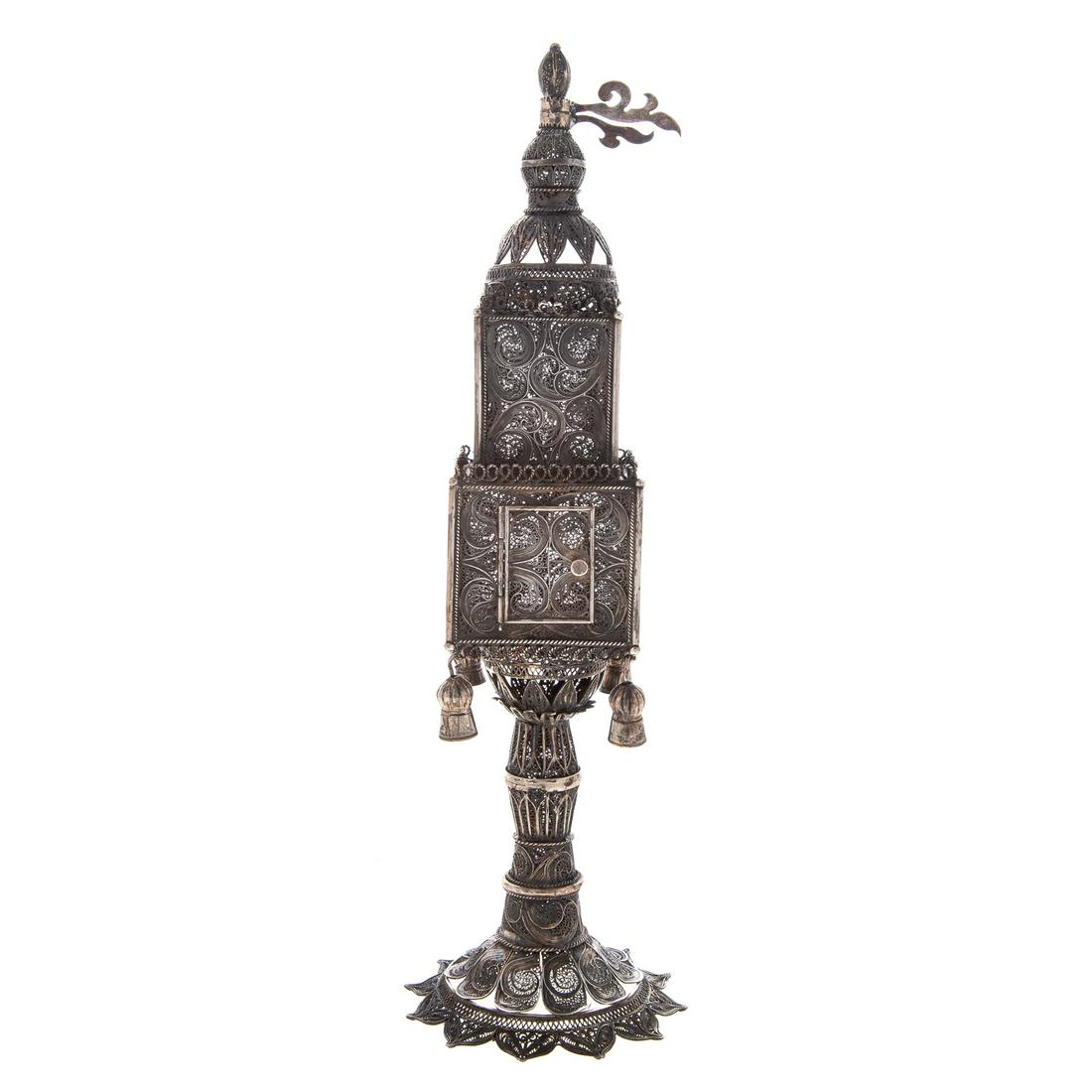 Continental Judaica Silver Filigree Spice Tower (1 of 5)