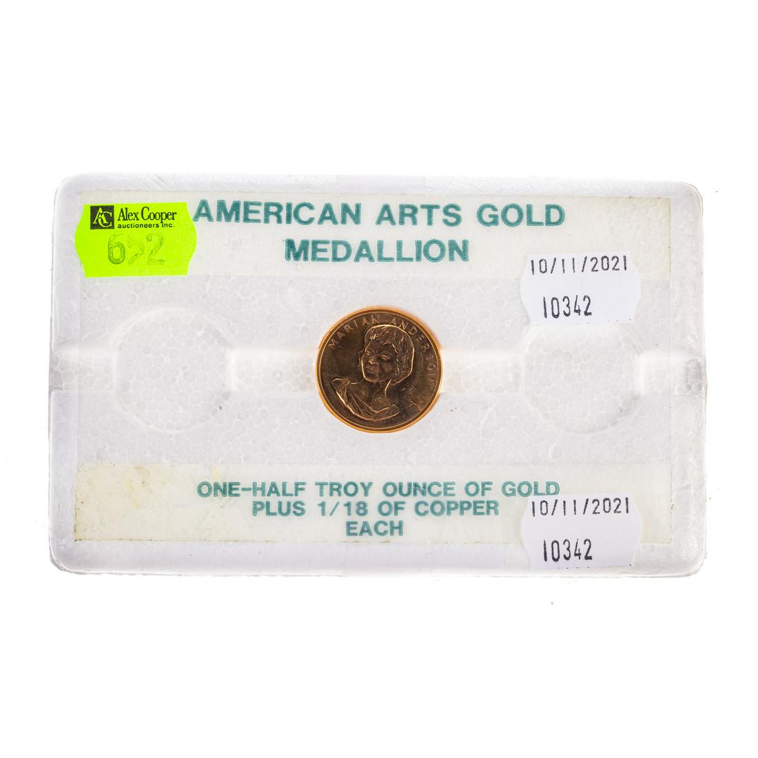 Marian Anderson 1/2 Troy Oz Gold Medallion (1 of 4)