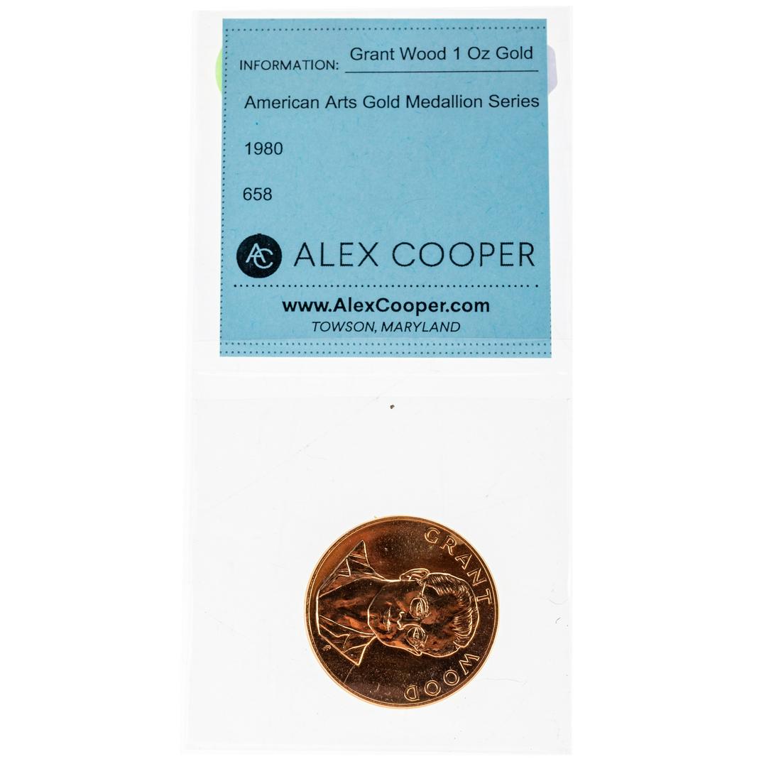 Grant Wood 1 Troy Ounce Gold Medallion: American Arts Gold Medallion Series