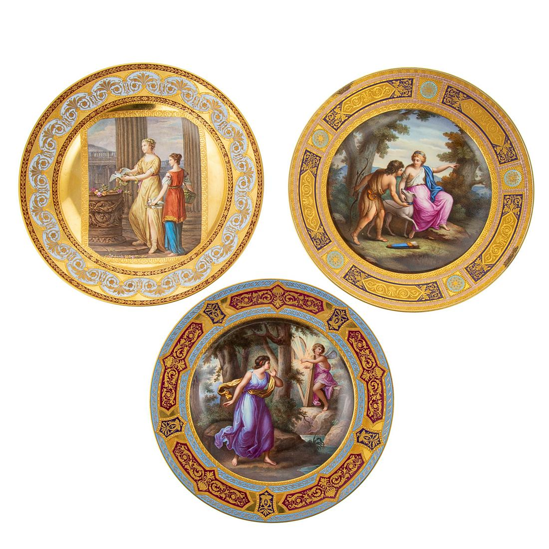 Three Vienna Porcelain Cabinet Plates (1 of 8)