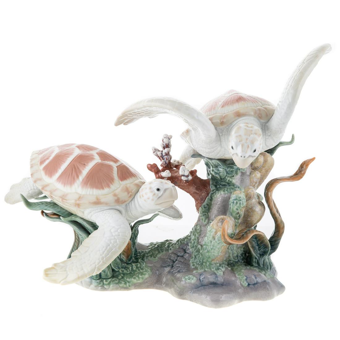 Lladro Porcelain Group, Sea Turtles (1 of 5)