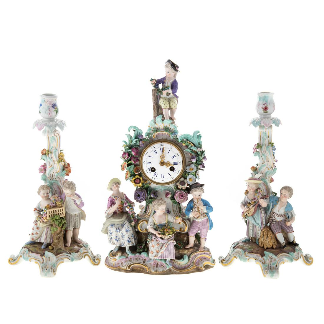 Meissen Porcelain Clock Garniture (1 of 10)
