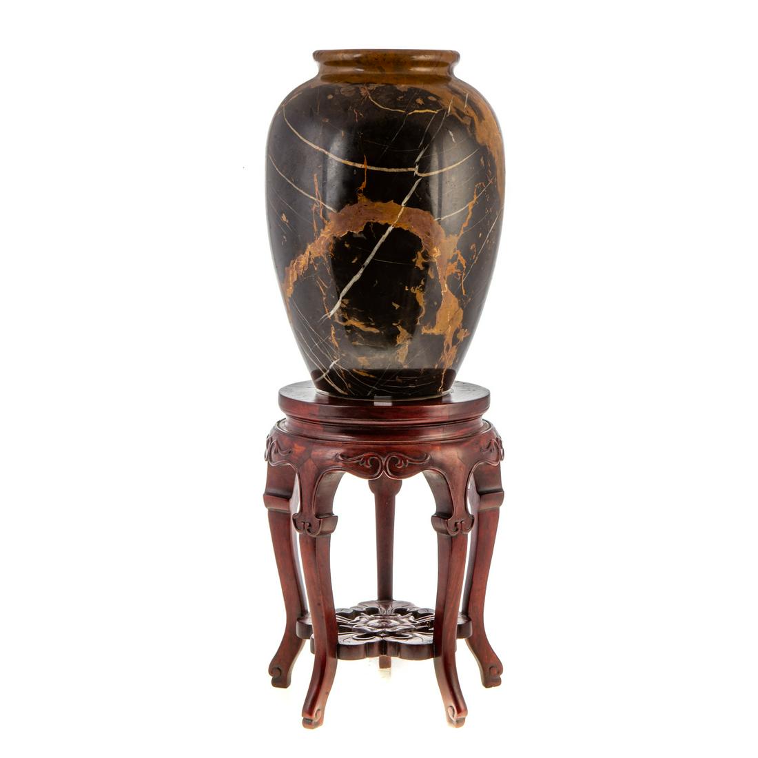 Late Victorian Carved Marble Vase & Stand (1 of 4)