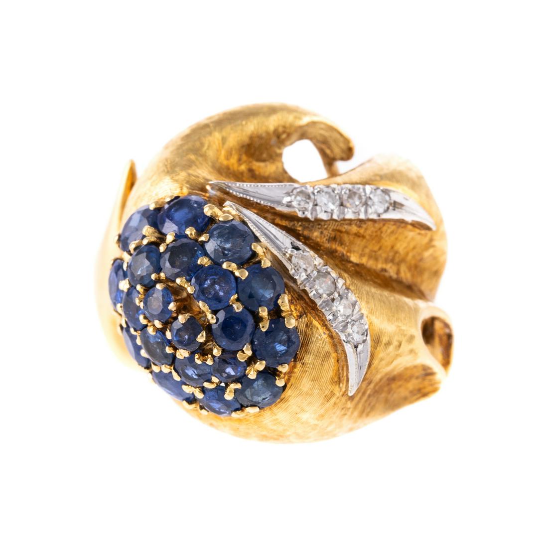 A Mid-Century Sapphire & Diamond Ring in 18K (1 of 6)