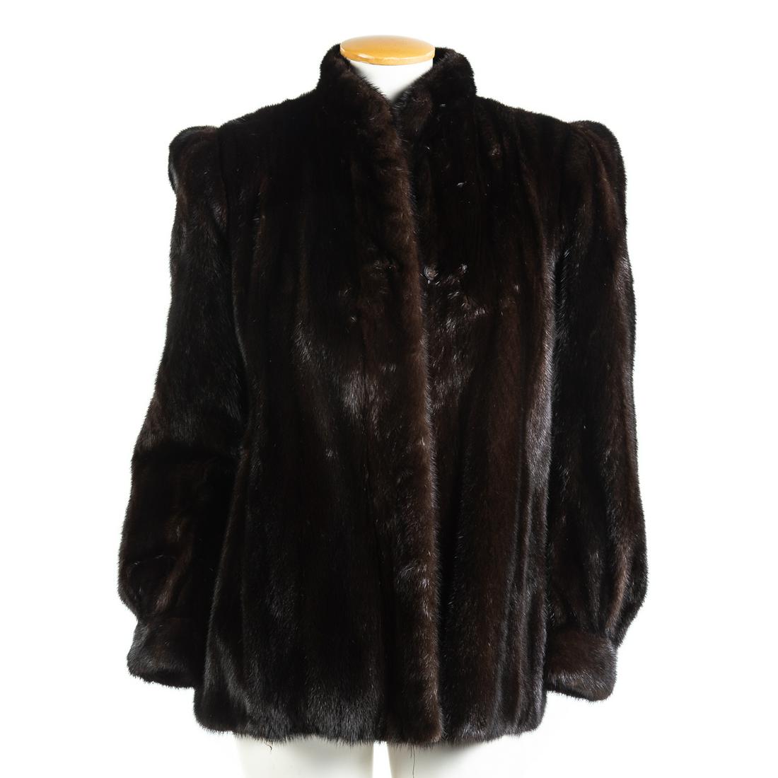 Ladies Brown Mink Half-Length Coat (1 of 3)