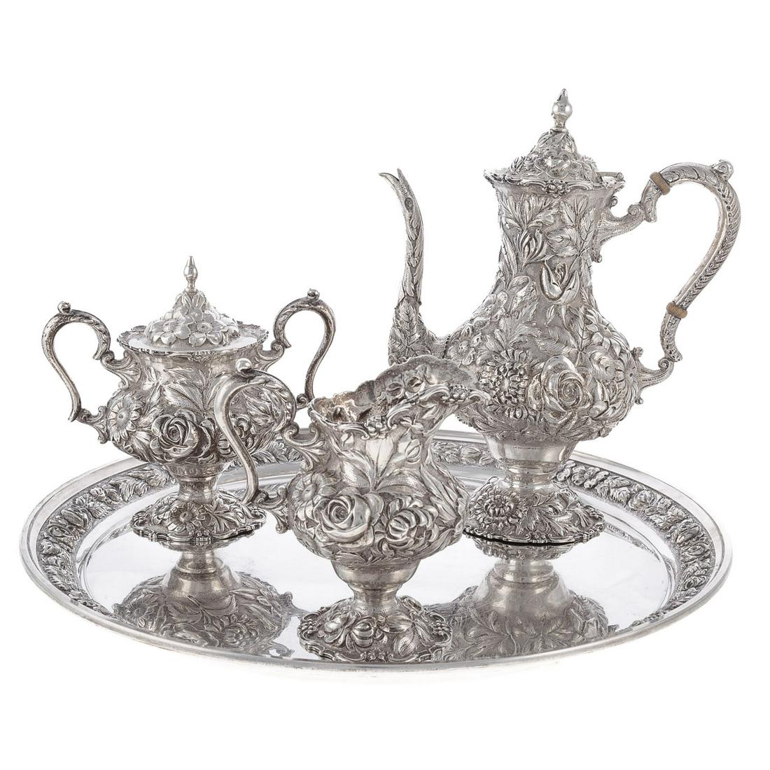 Stieff Sterling Repousse After-Dinner Coffee Set (1 of 7)