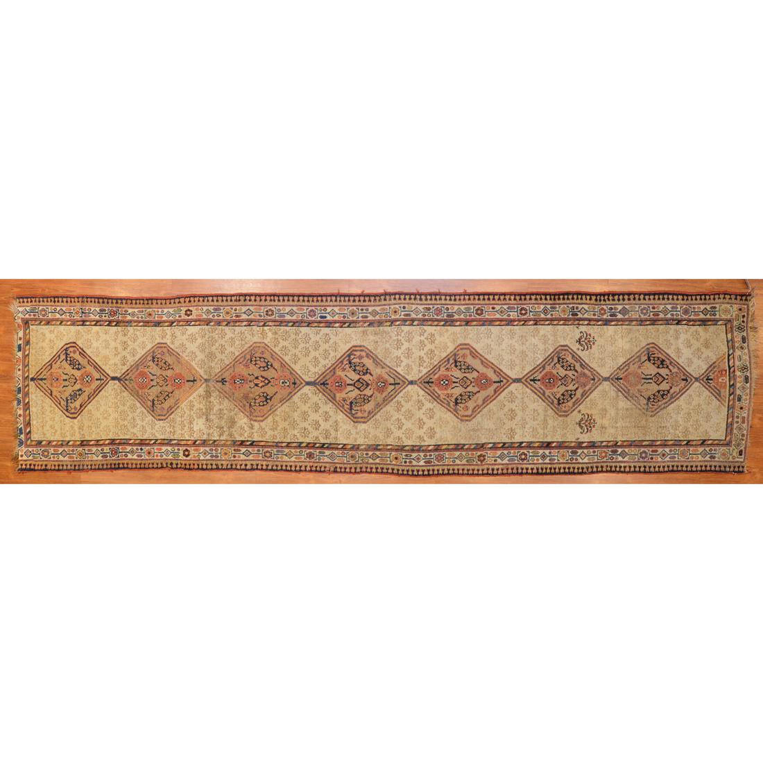 Semi-Antique Southwest Persian Runner, 3.1 x 12.5: Second quarter-20th century; hand-knotted, wool pile.
