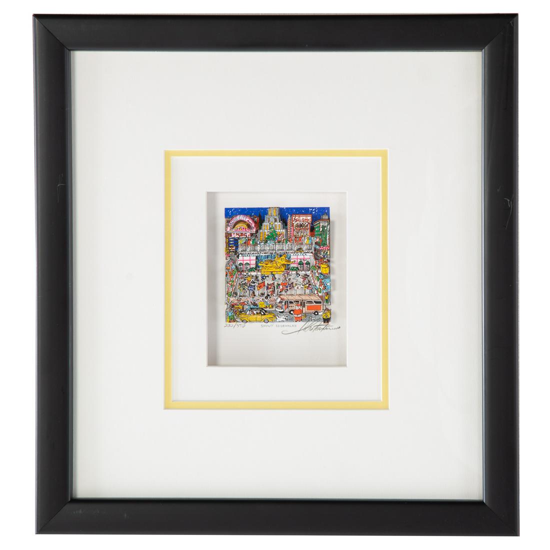 Charles Fazzino. "Snowy Sidewalks," 3-D Collage (1 of 3)