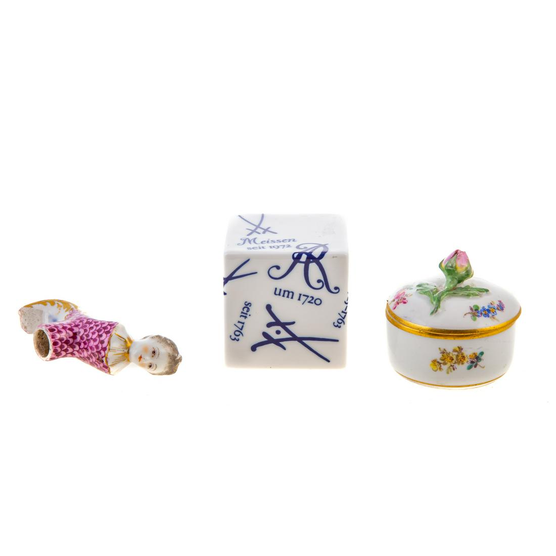 Three Meissen Porcelain Objects (1 of 5)